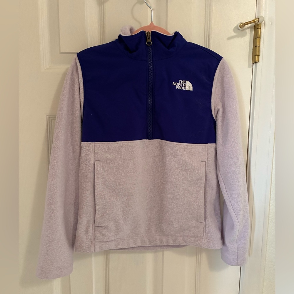 The North Face Lavender and Deep Purple Girls' Half-Zip Fleece Pullover